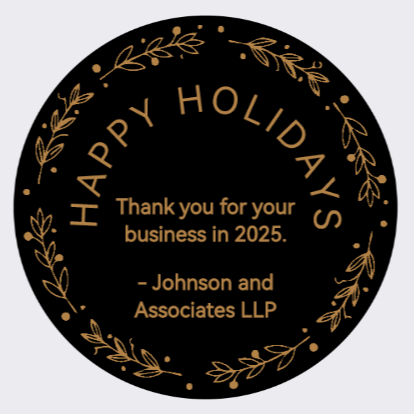 Custom Gold Printed Gift Labels on 500g Singles